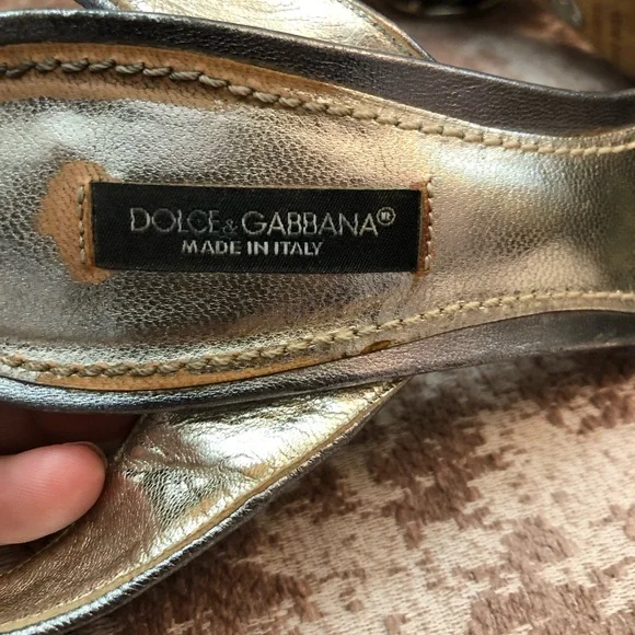 Dolce & Gabanna Black Stiletto Heels with Crystal Embellishments - Picture 6 of 10